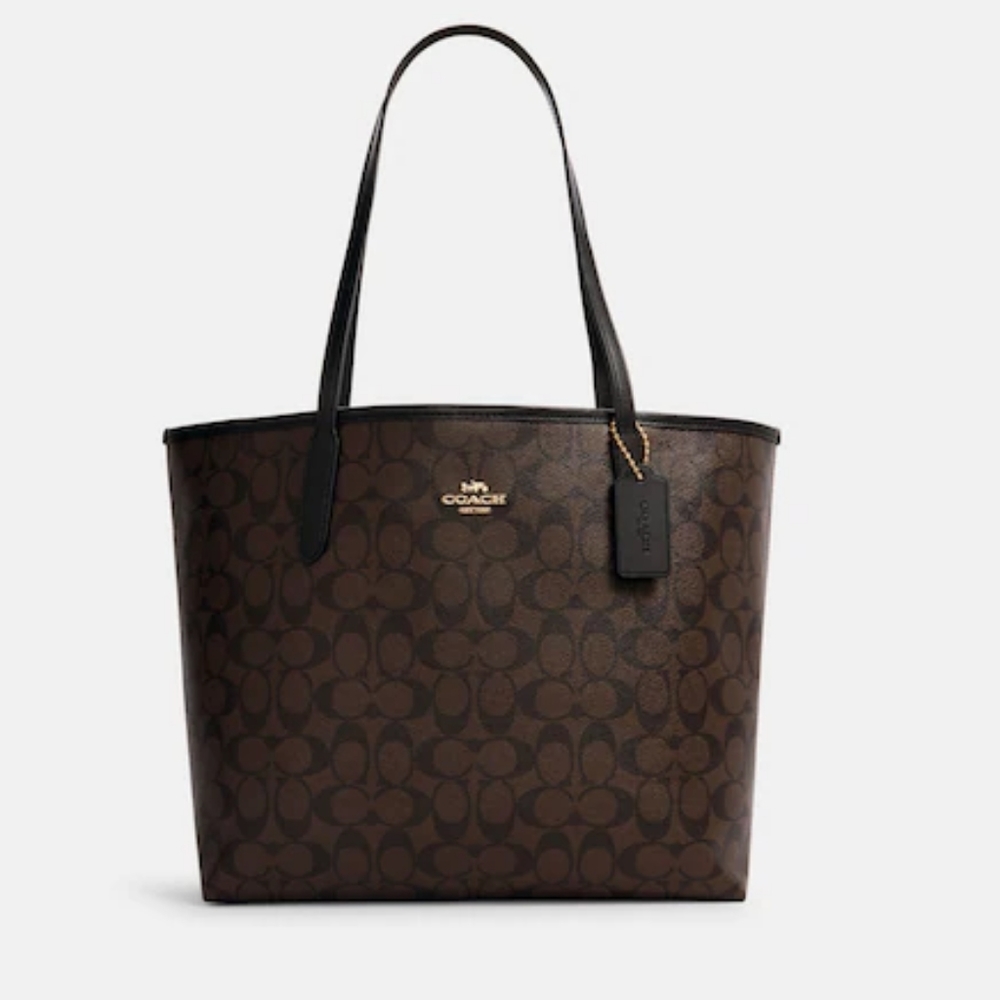 NWT Authentic Coach City Tote in Signature Canvas
